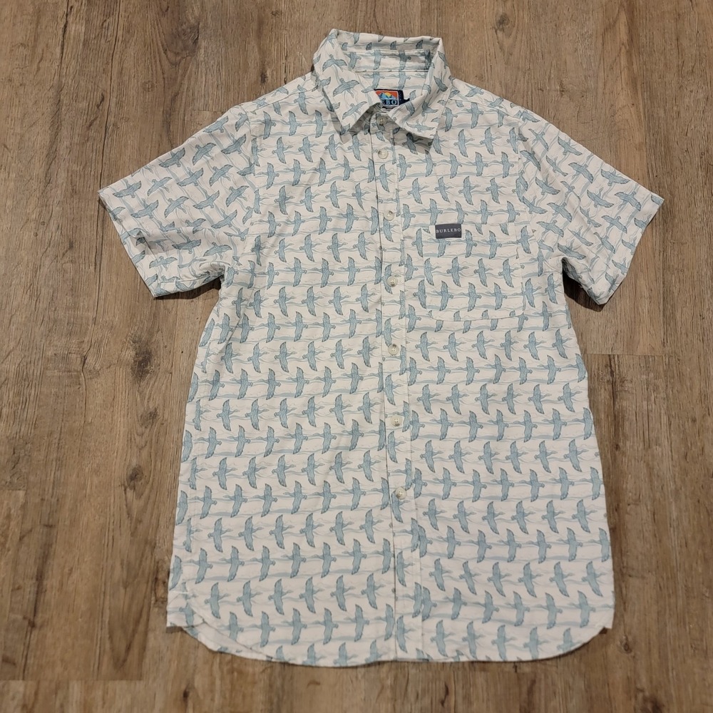 Burlebo Button Shirt Mens Small Lot Of 2 All Over Print Prairie Dog Birds Outdoo - Picture 2 of 9